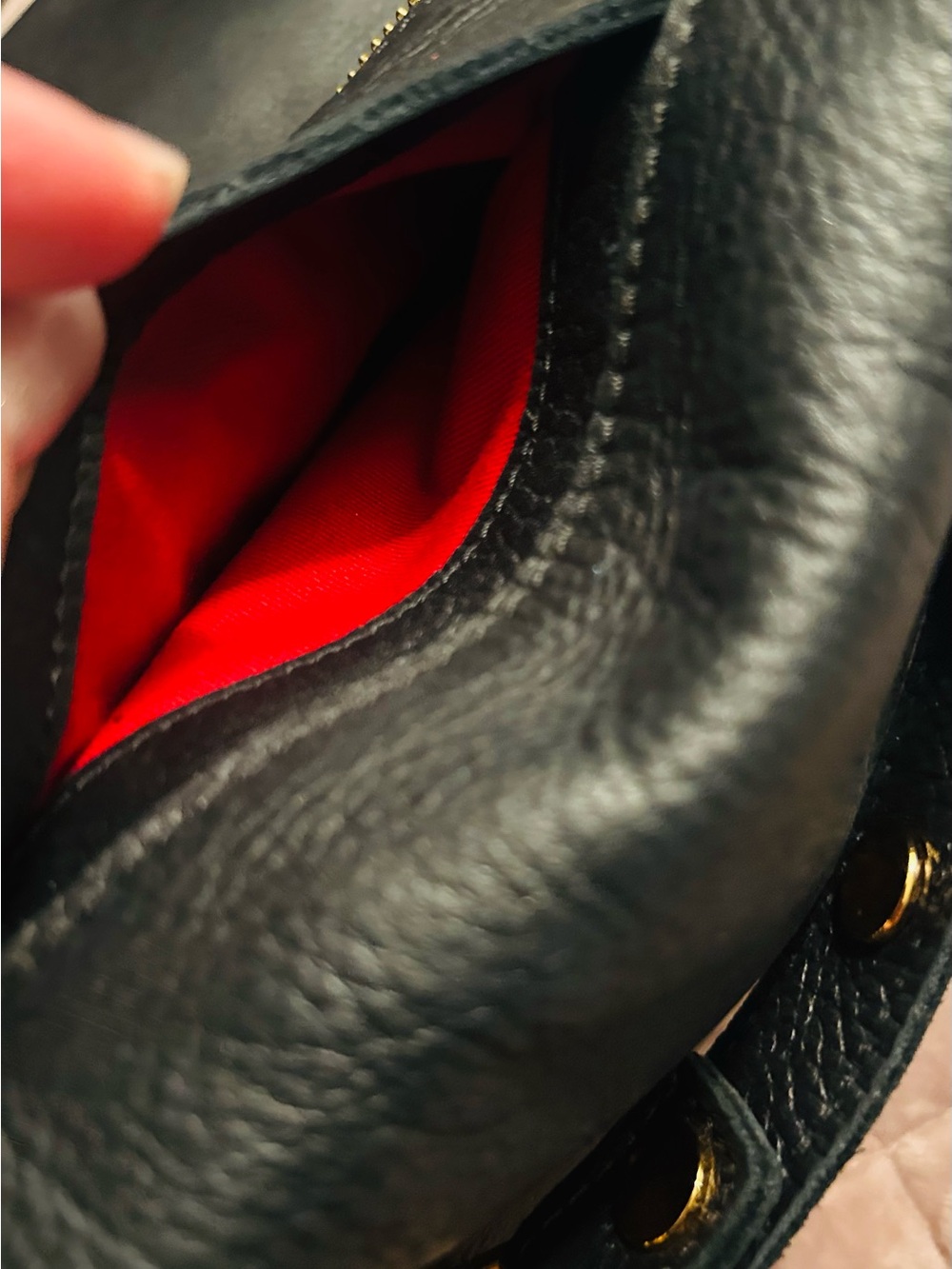 Hammitt Black Leather Crossbody with Gold Grommets - Picture 13 of 13
